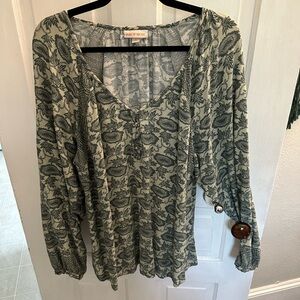 Knox Rose Green Floral Women's Top